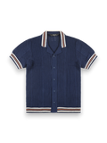 AINKER – 802 Navy Knit Button Shirt