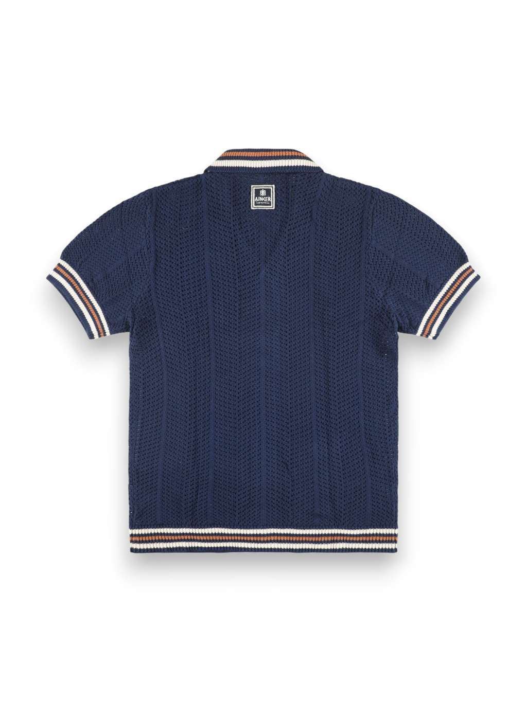AINKER – 802 Navy Knit Button Shirt