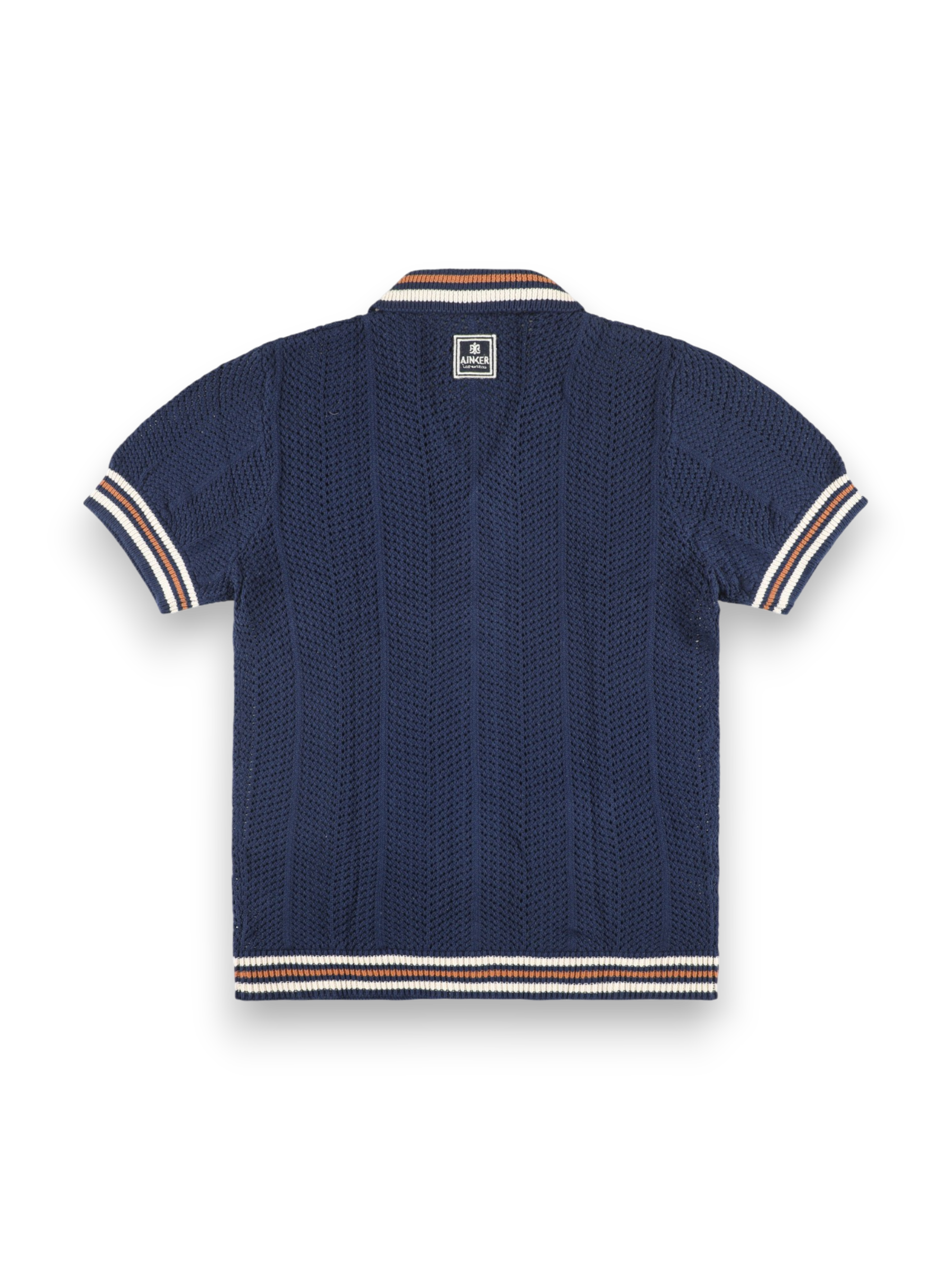 AINKER – 802 Navy Knit Button Shirt