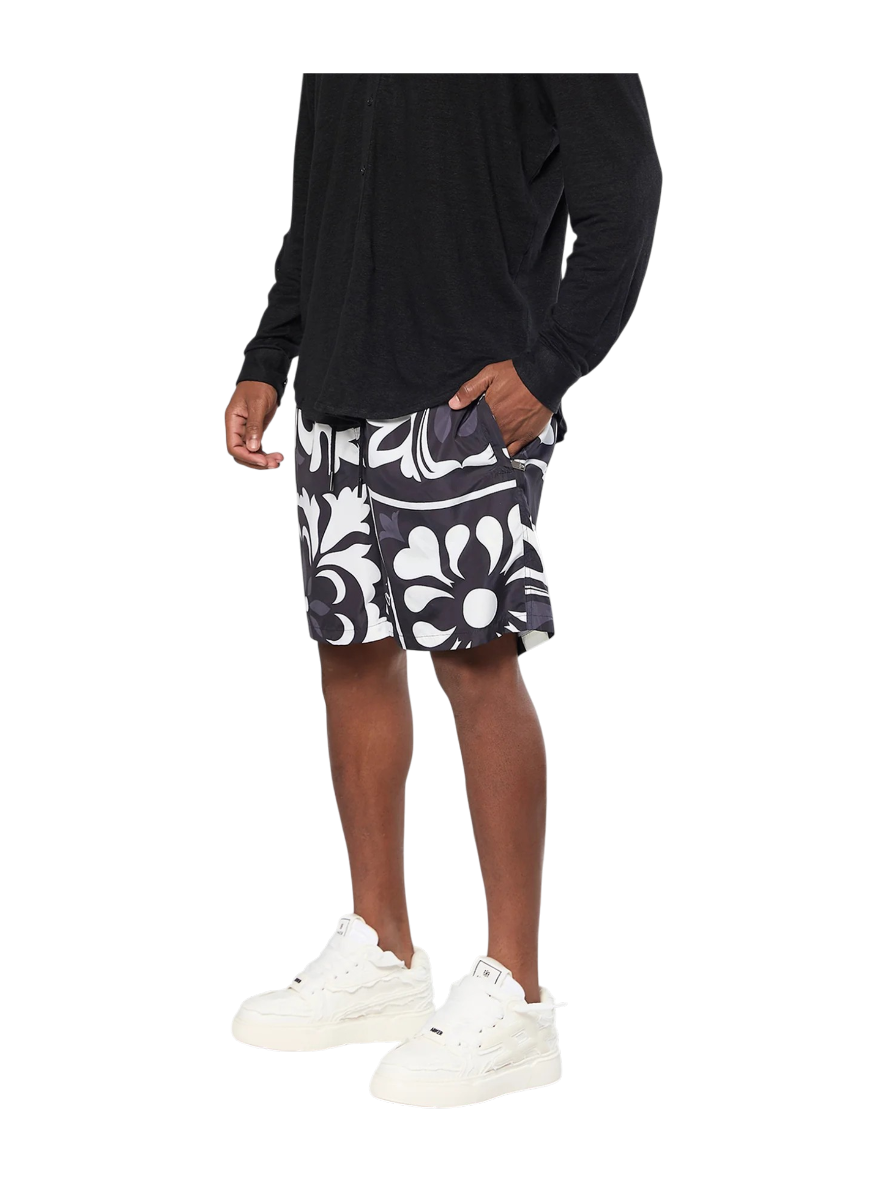 AINKER – Flower 824 Black Swimwear