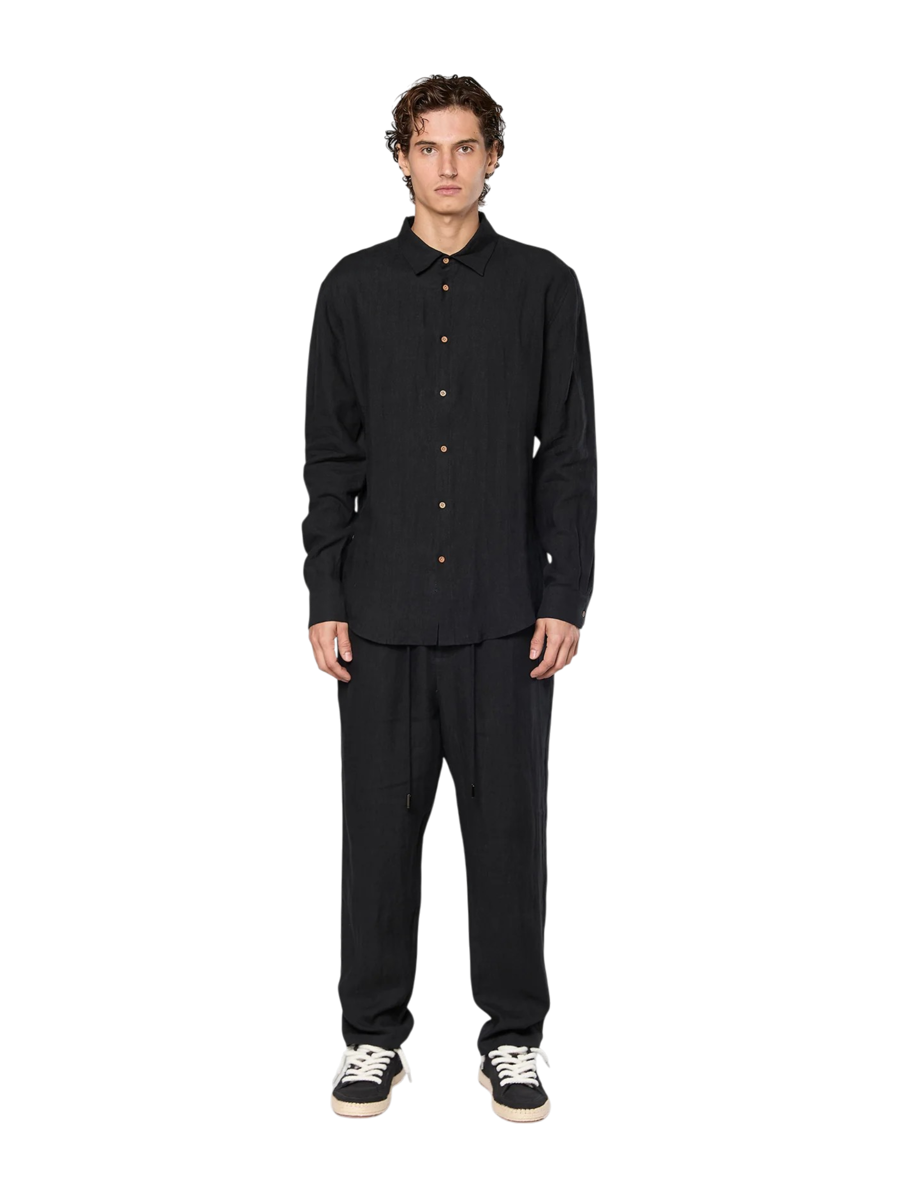 AINKER – Linen 777 Black Pants