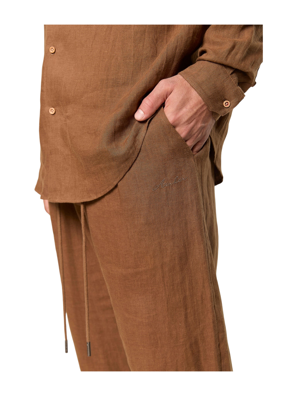 AINKER – Linen 777 Brown Pants