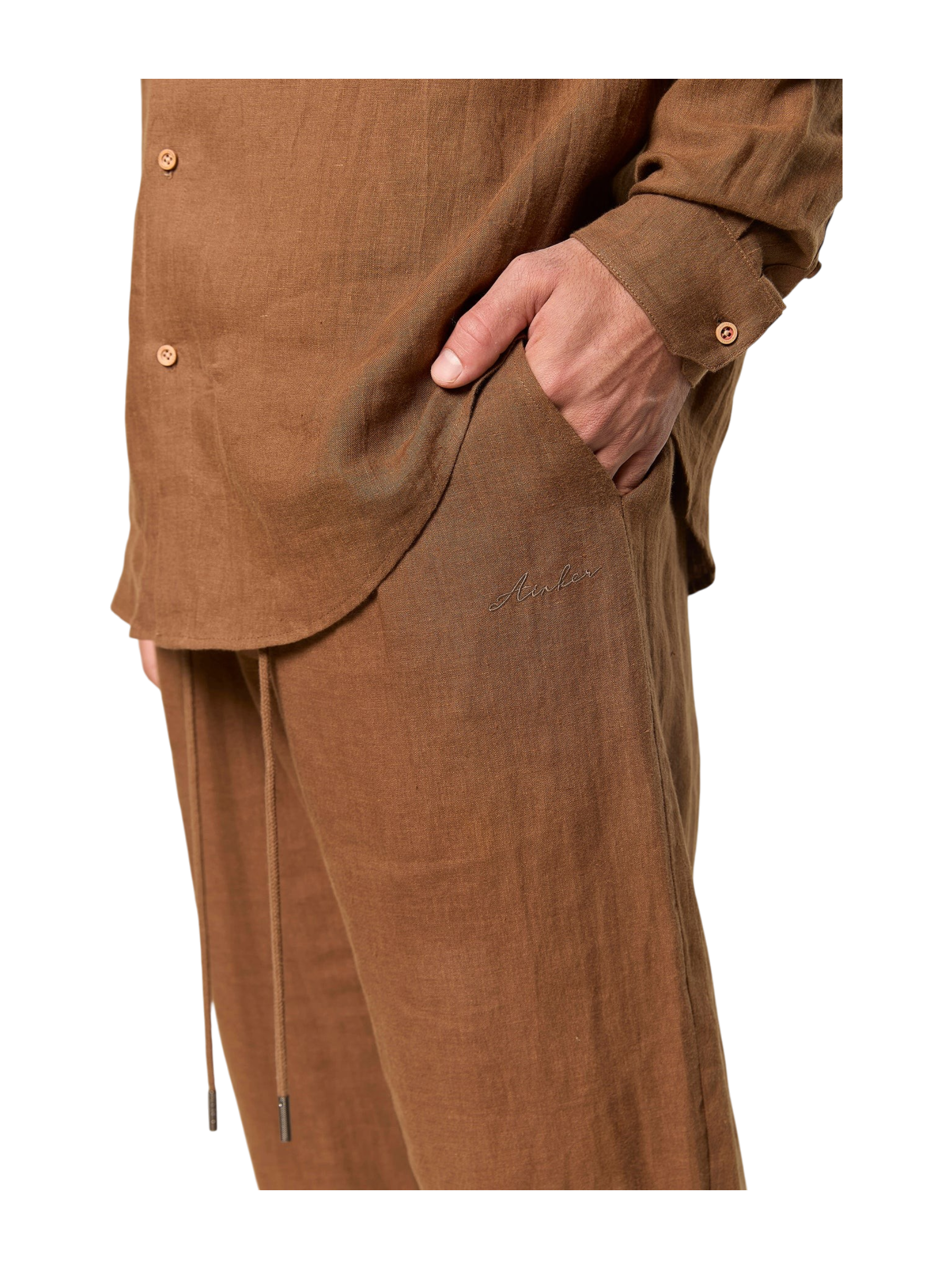 AINKER – Linen 777 Brown Pants