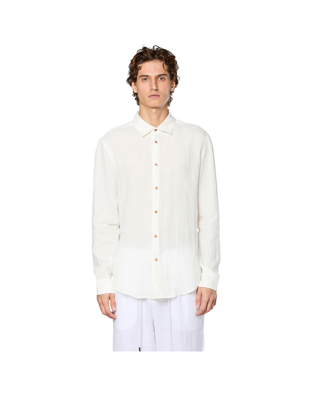 AINKER Linen White 777 Button Shirt