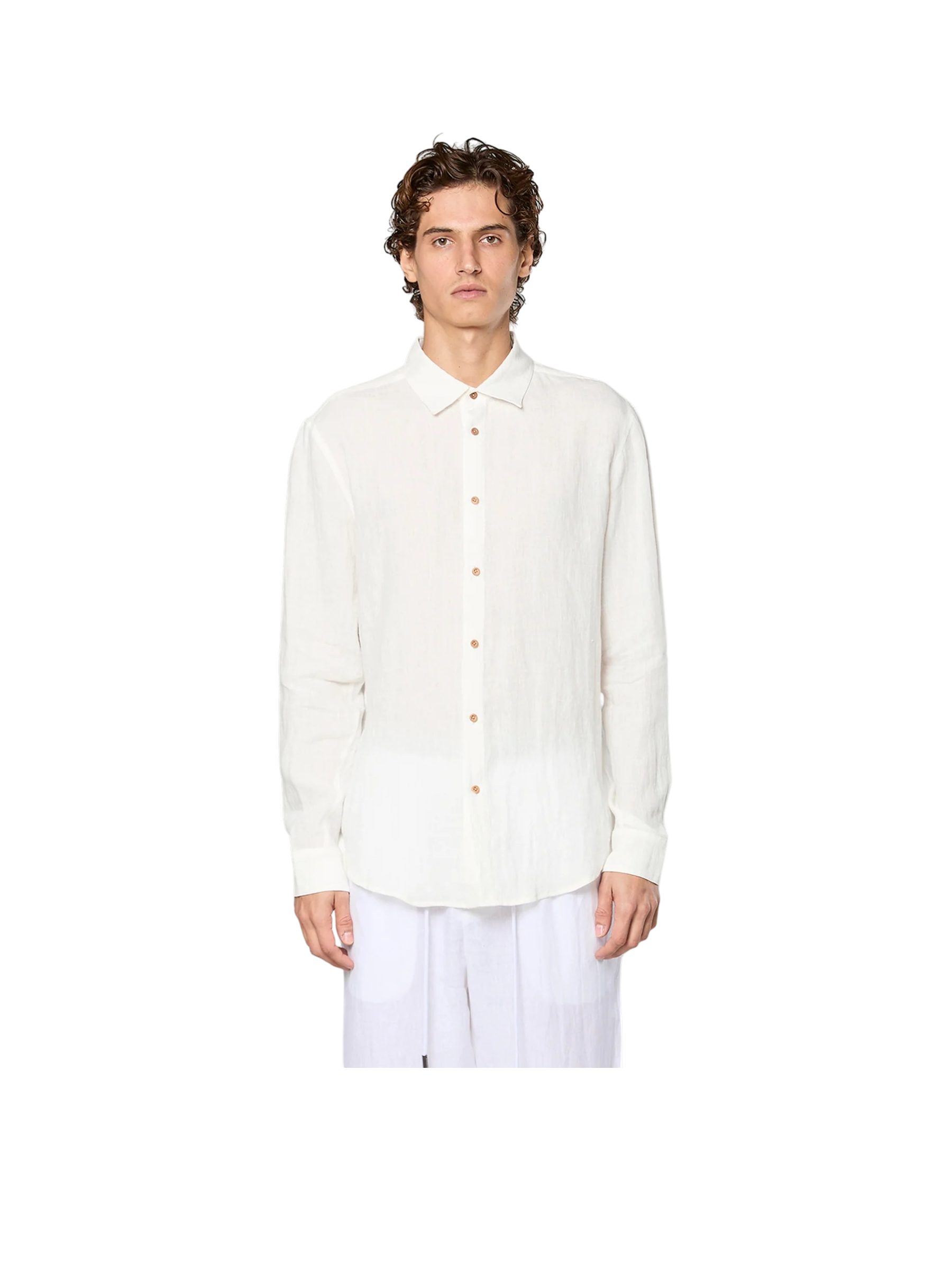AINKER Linen White 777 Button Shirt