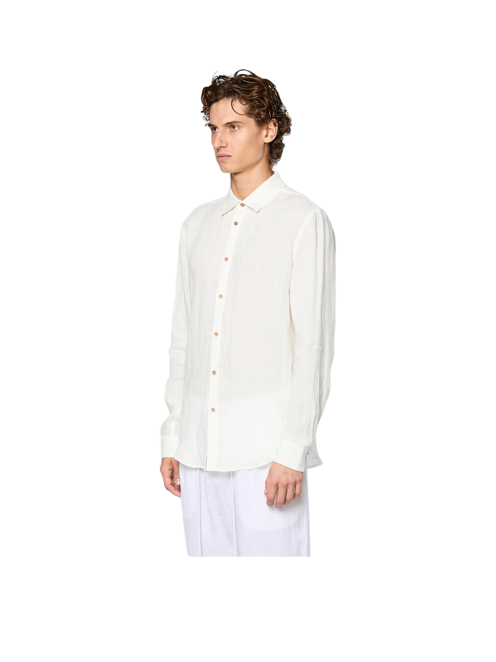 AINKER Linen White 777 Button Shirt