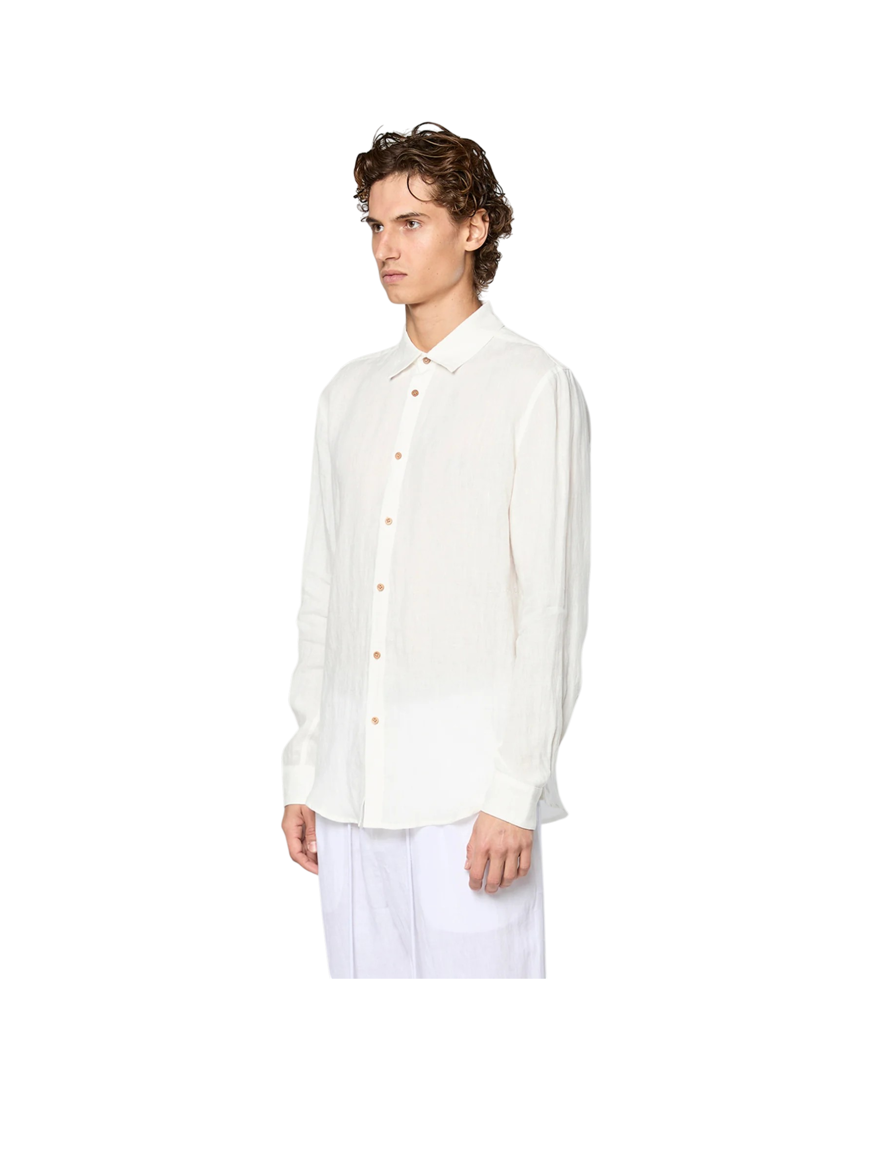 AINKER Linen White 777 Button Shirt