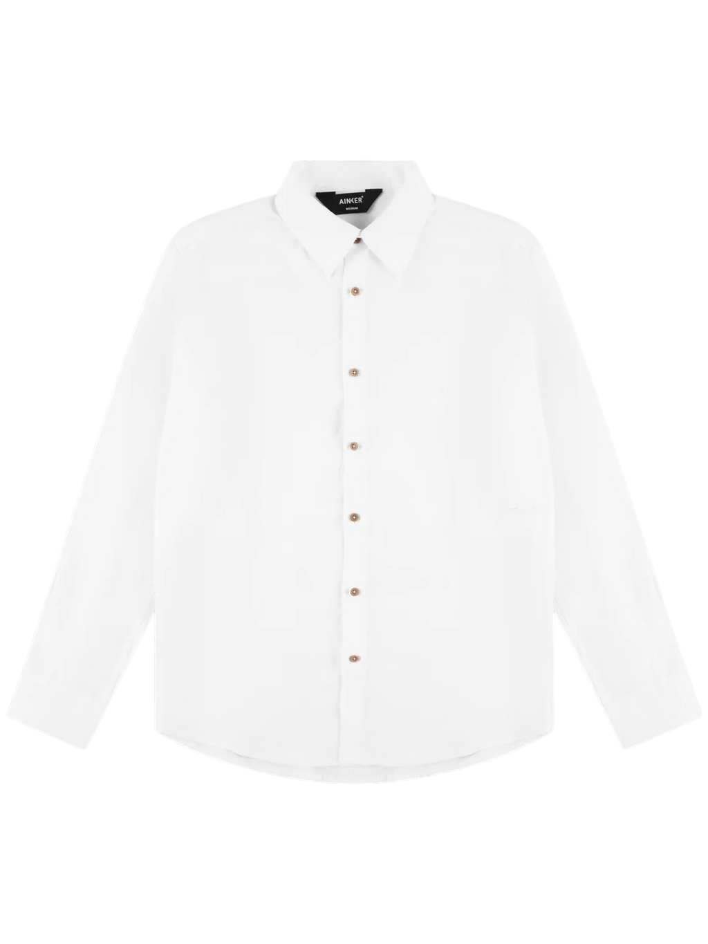 AINKER Linen White 777 Button Shirt