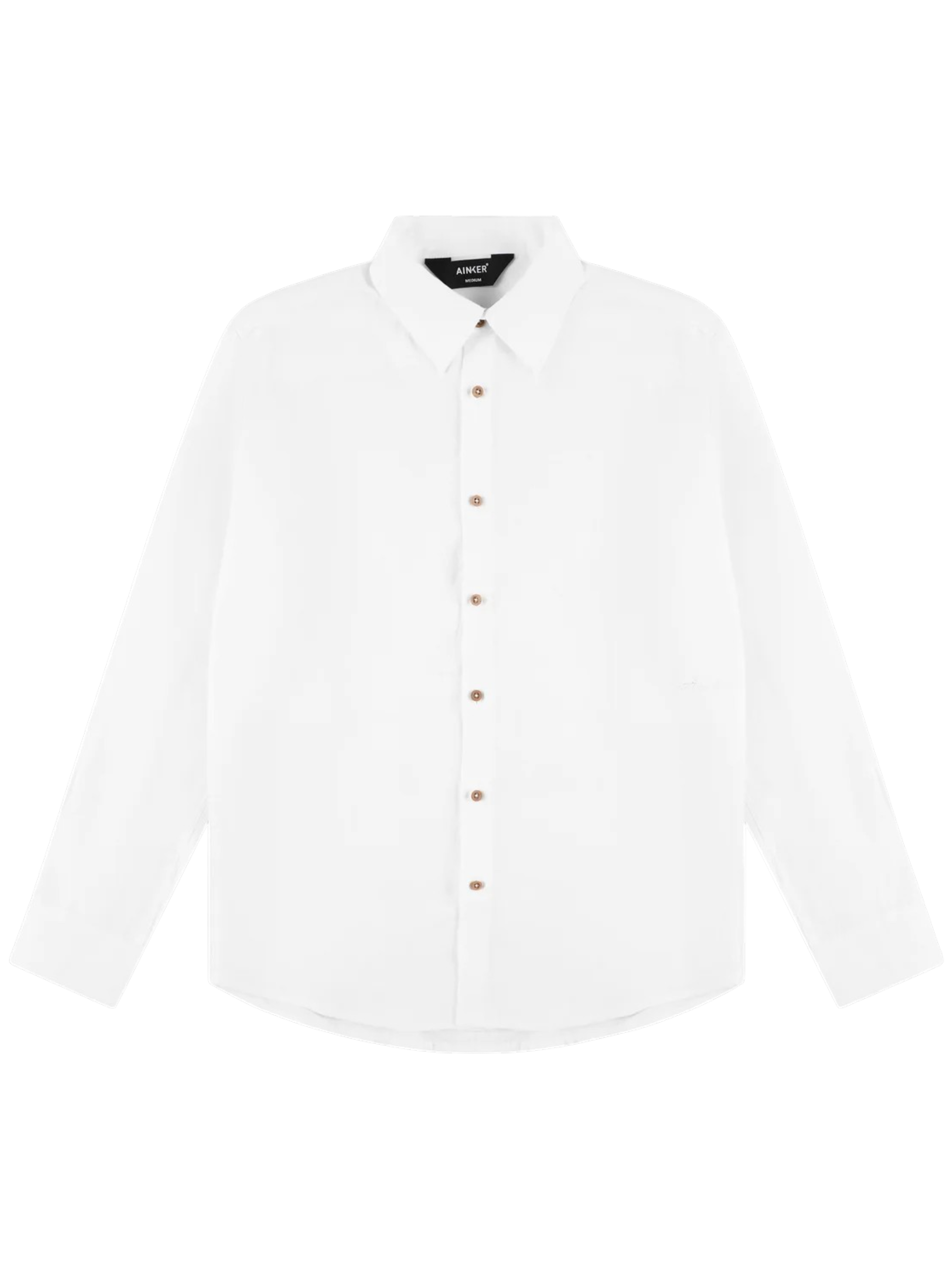 AINKER Linen White 777 Button Shirt