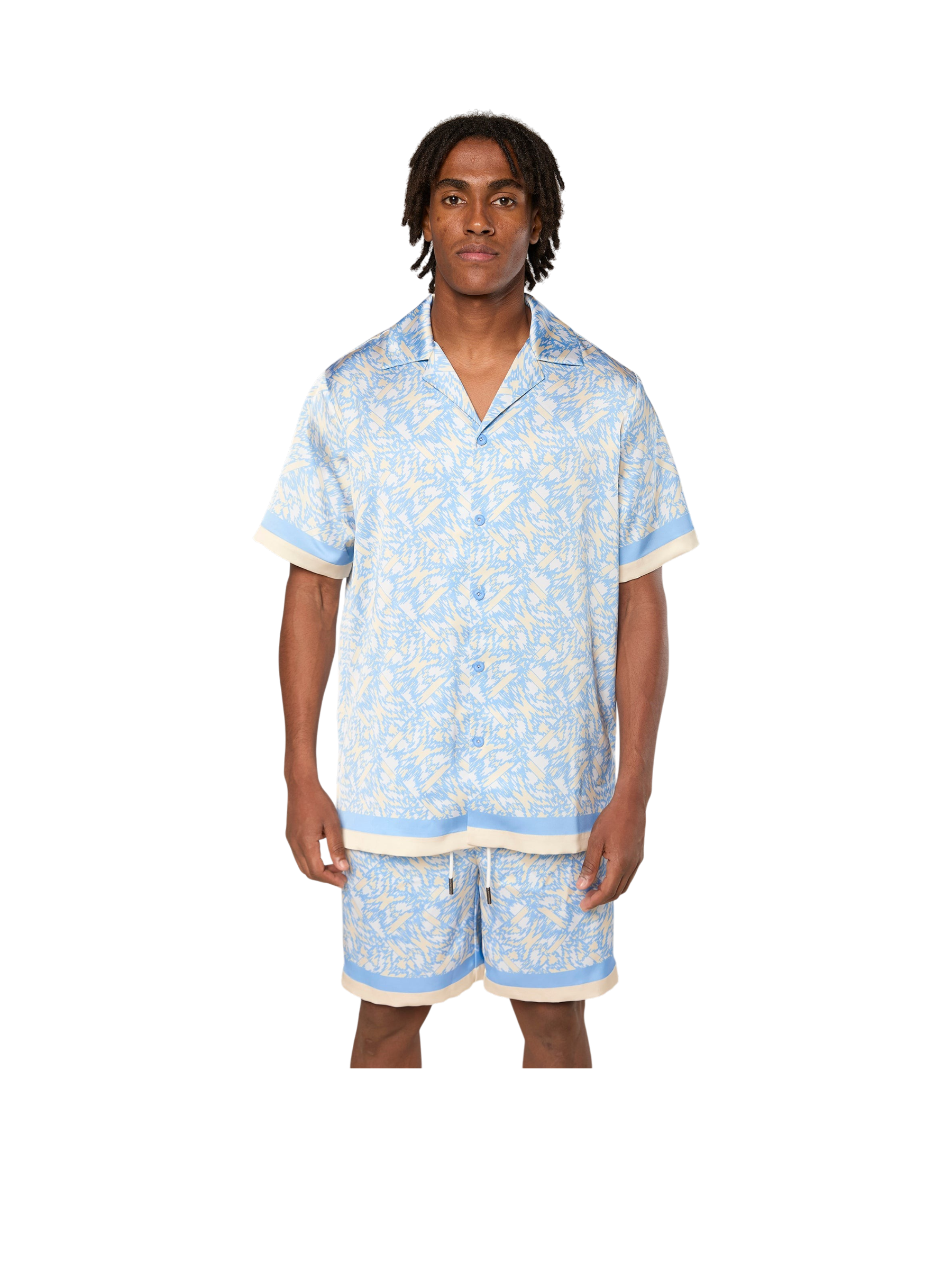 AINKER – Satin 839 Light Blue Shirt