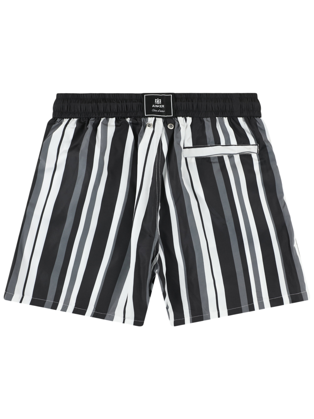 AINKER – Stripe 829 Black Swimwear