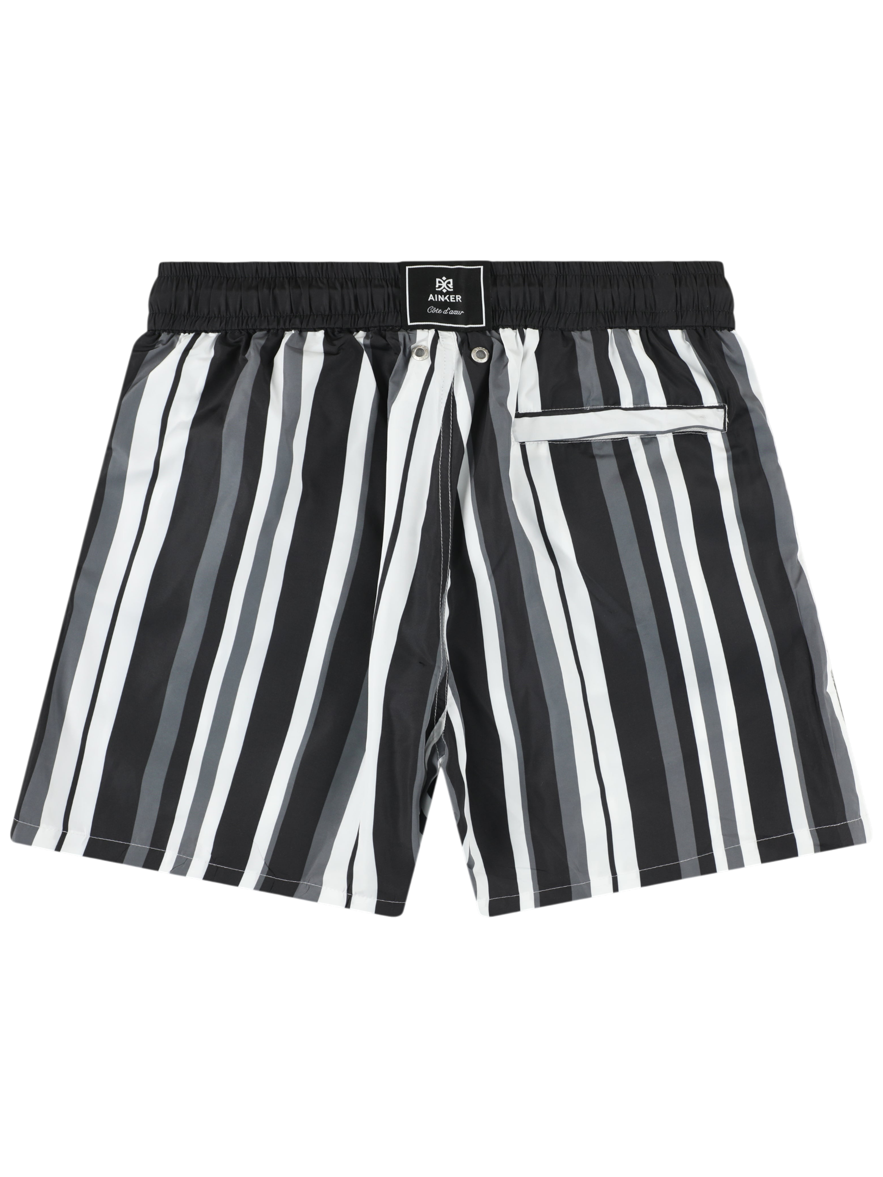 AINKER – Stripe 829 Black Swimwear