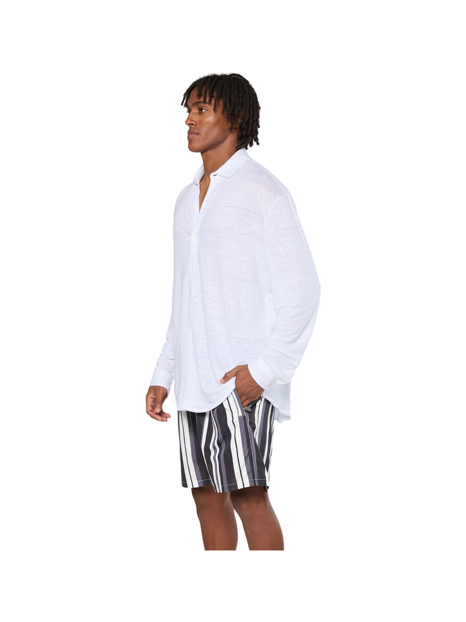 AINKER – Stripe 829 Black Swimwear