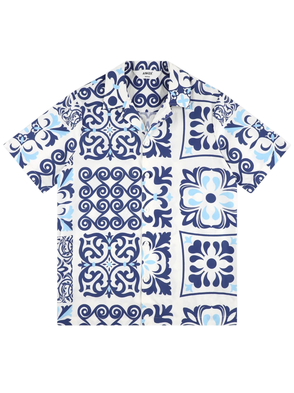 AINKER – Cotton Poplin 840 Blue Shirt