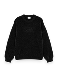 Amish Crew Neck Embossed Chenille Navy