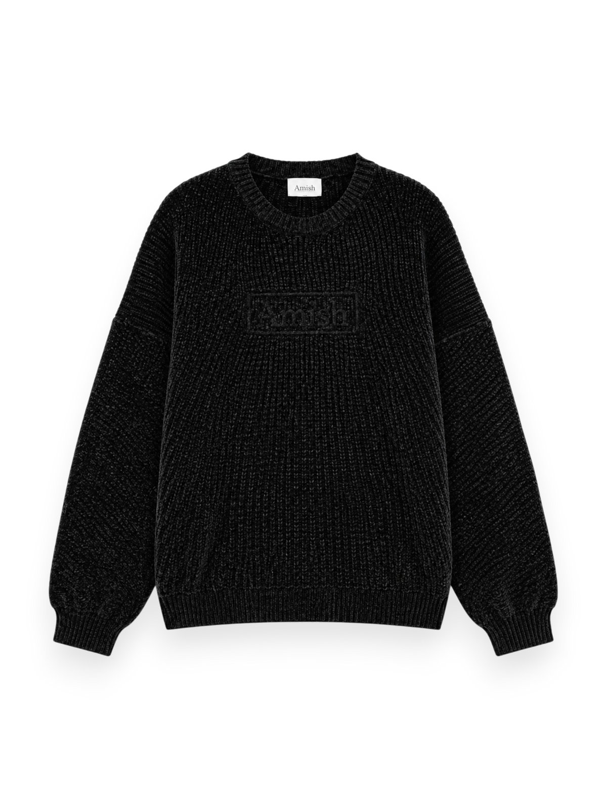 Amish Crew Neck Embossed Chenille Navy