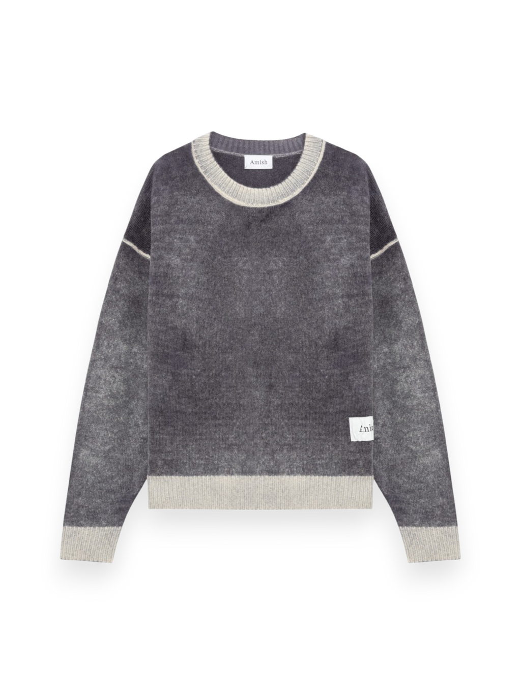 Amish Crew Neck Sweater In Wool Grey