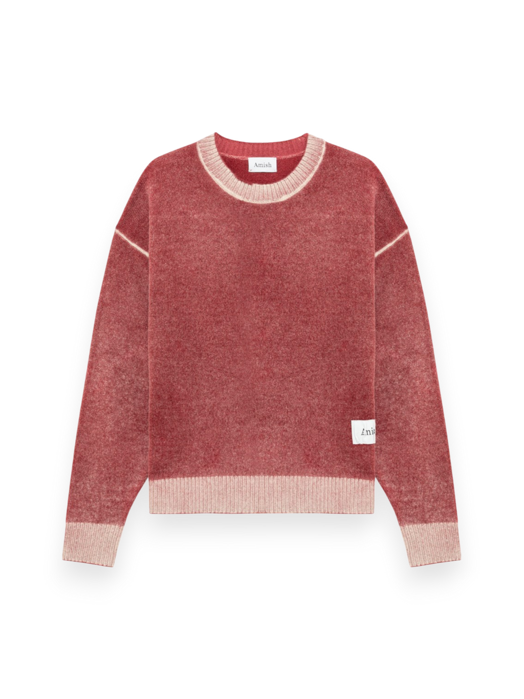 Amish Crew Neck Sweater In Wool Red