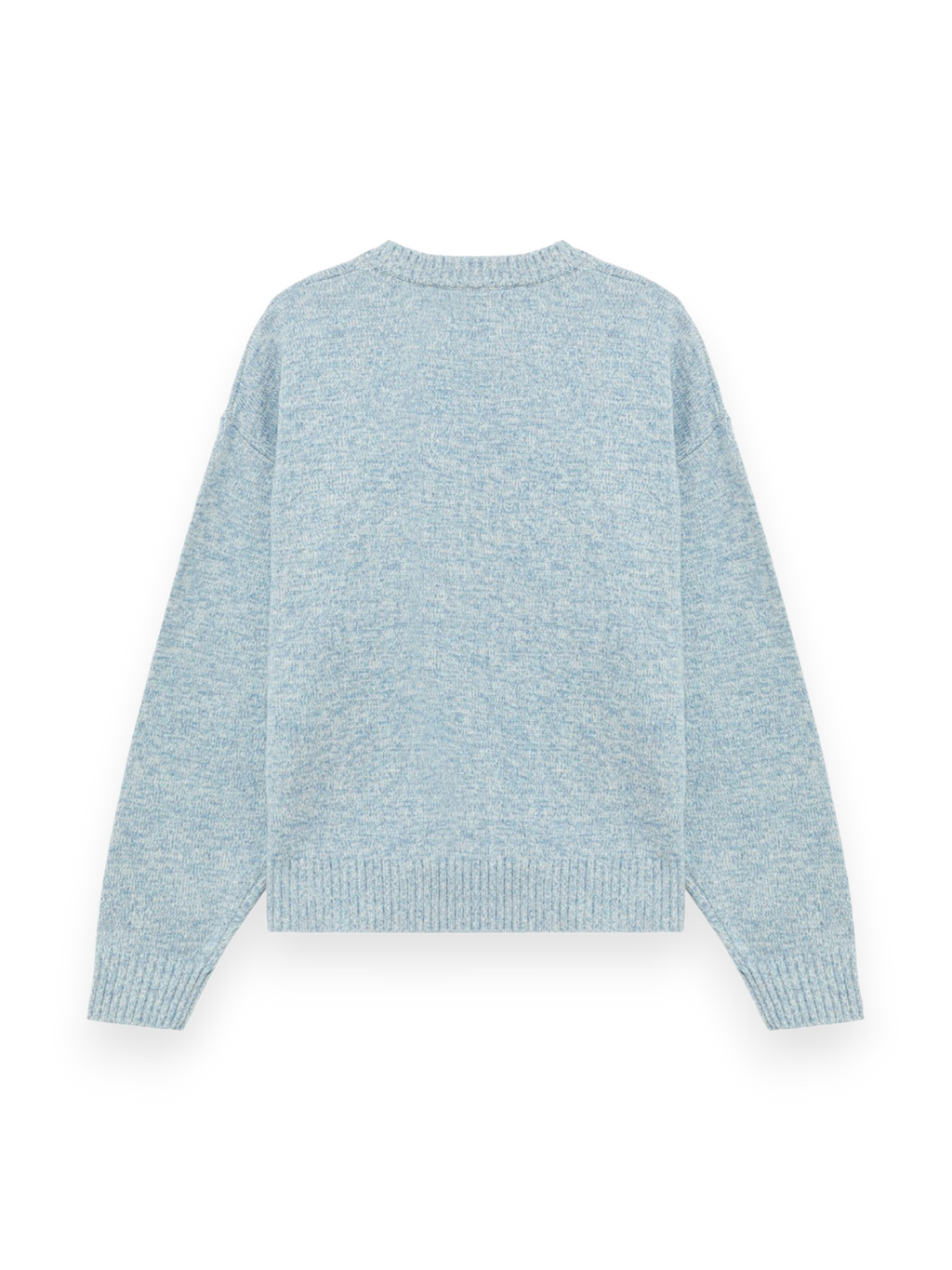 Amish Crew Neck Sweater With Logo Dust Blue