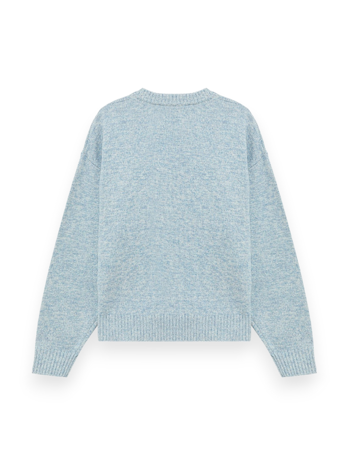 Amish Crew Neck Sweater With Logo Dust Blue