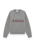 Amish Crew Neck Sweater With Logo Grey
