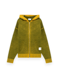Amish Hood zip Unisex Wool Printed Mustard/Forest