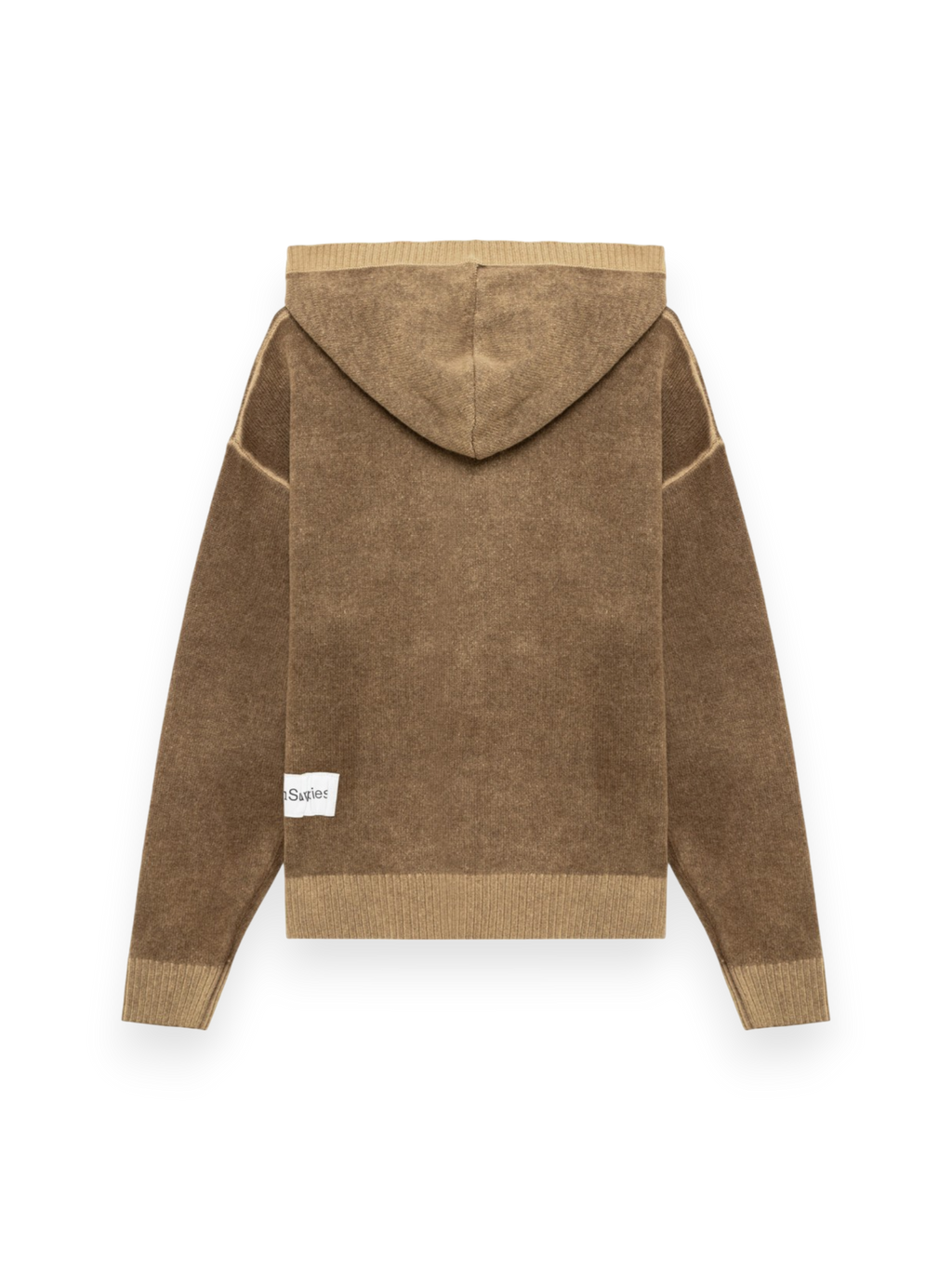 Amish Hood zip Unisex Wool Printed Taupe/Dark Brown