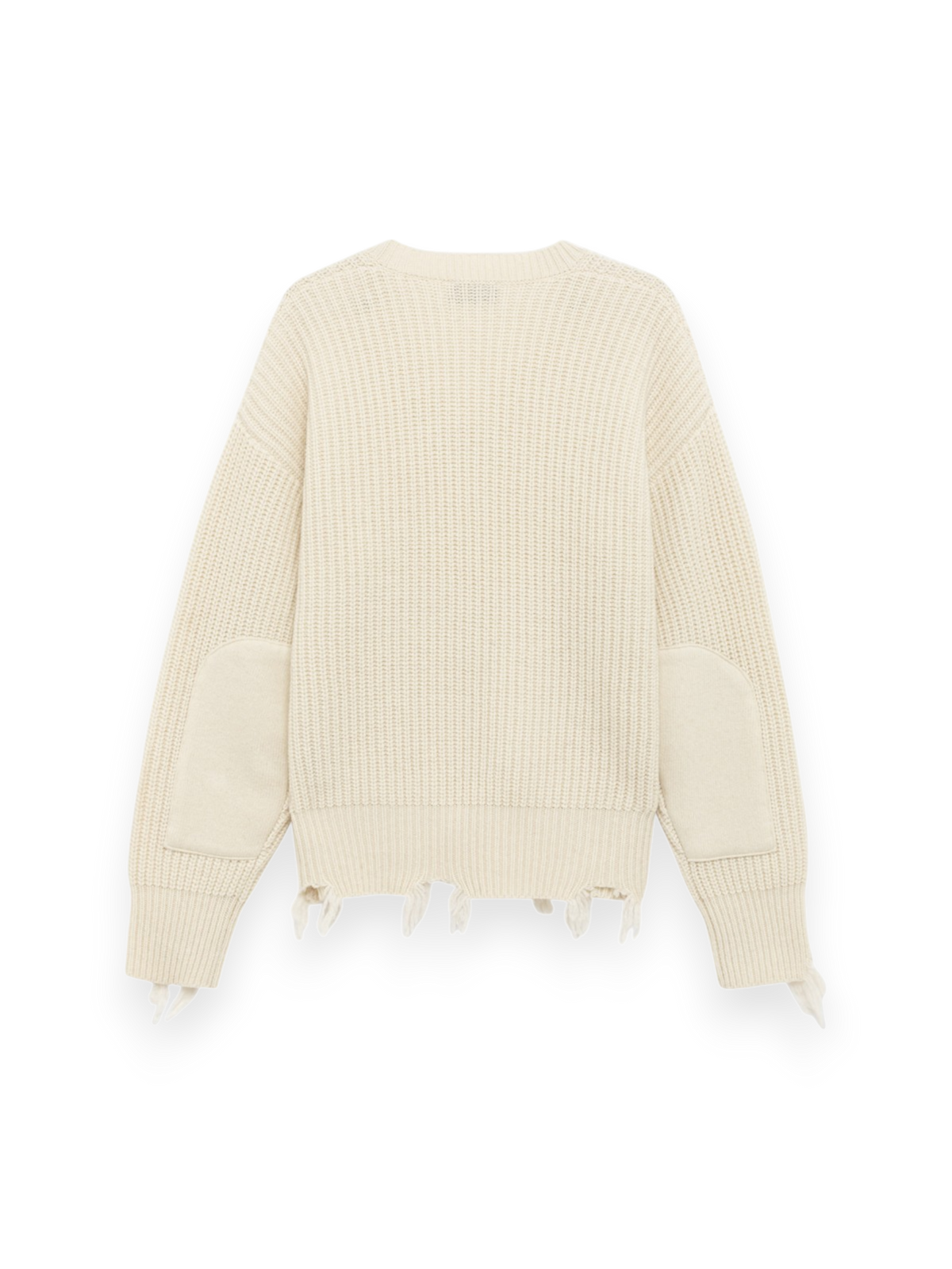 Amish V-Neck Distressed Jumper Ecrù