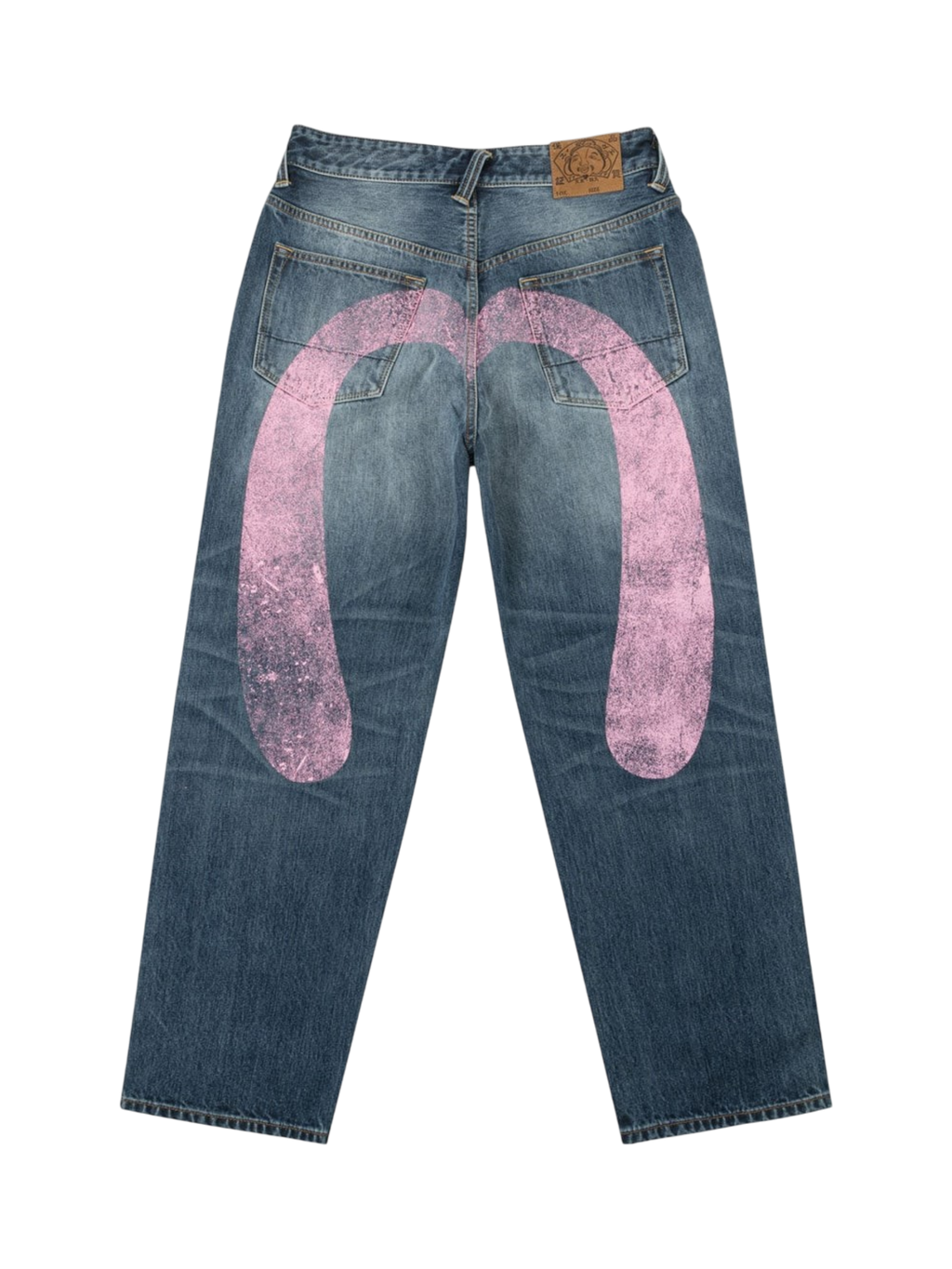 Evisu Pink Daicock Ripped Jeans