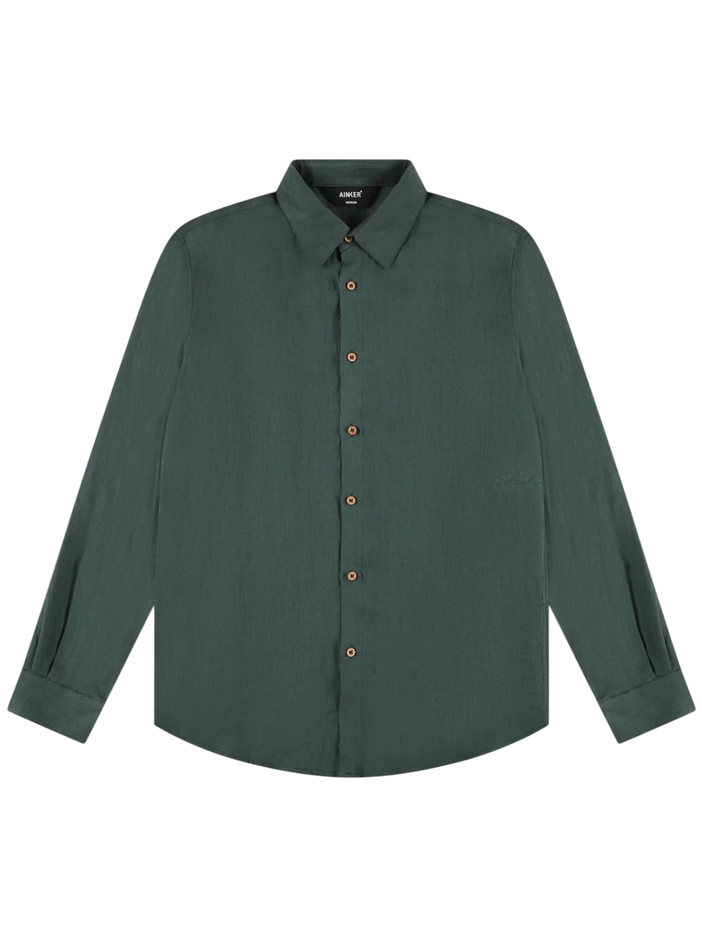 AINKER linen Olive 777 Button Shirt