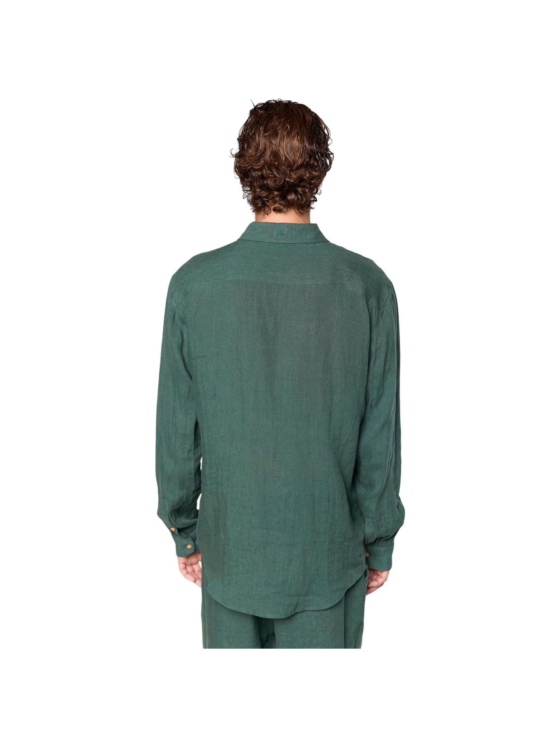 AINKER linen Olive 777 Button Shirt
