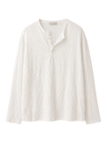 RUE Crease henley cream longsleeve button up