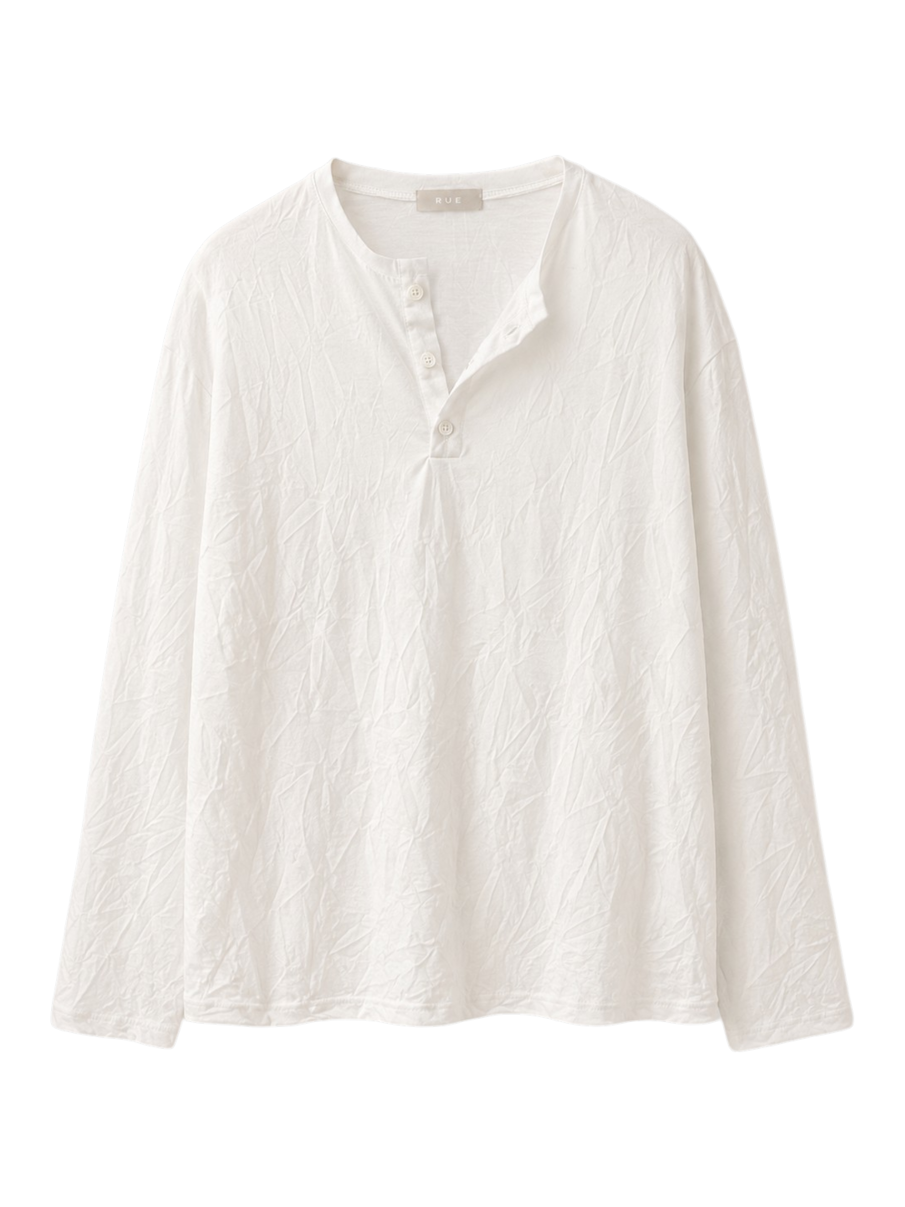 RUE Crease henley cream longsleeve button up