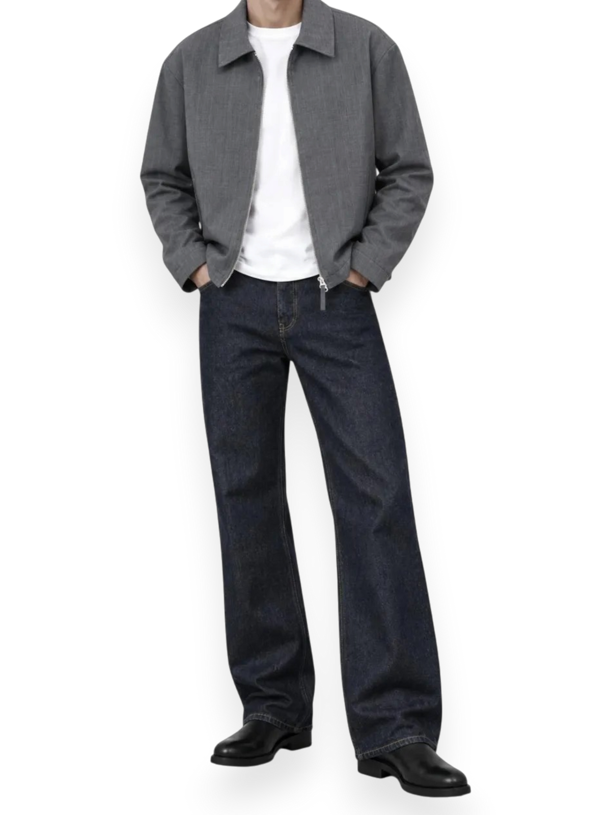 Rold Skov Zip Up Slim Shirt Stripes