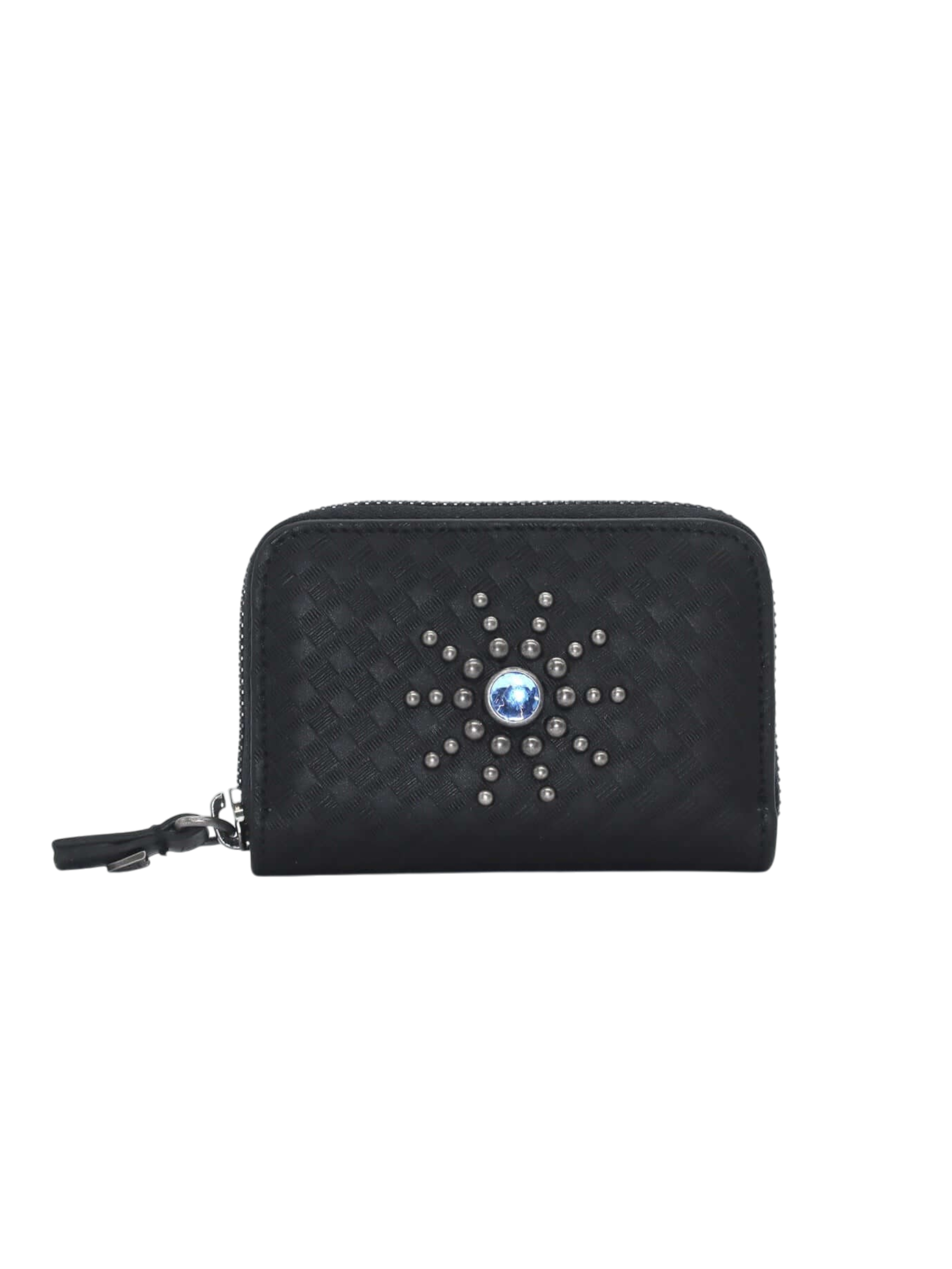 HTC Los Angeles STUDDED SMALL ZIP WALLET BLACK