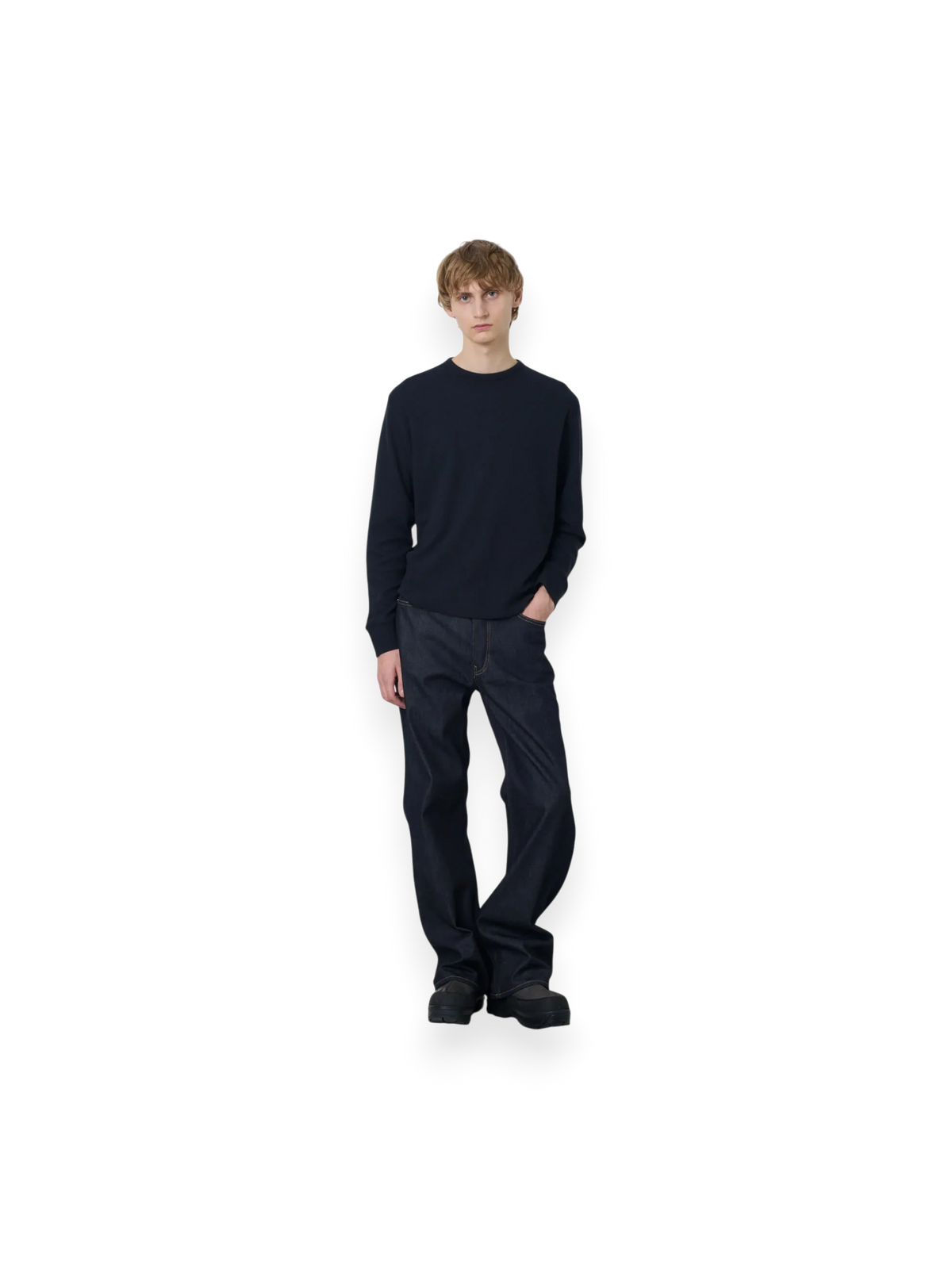 Sunflower Wool Waffle Tee LS Black