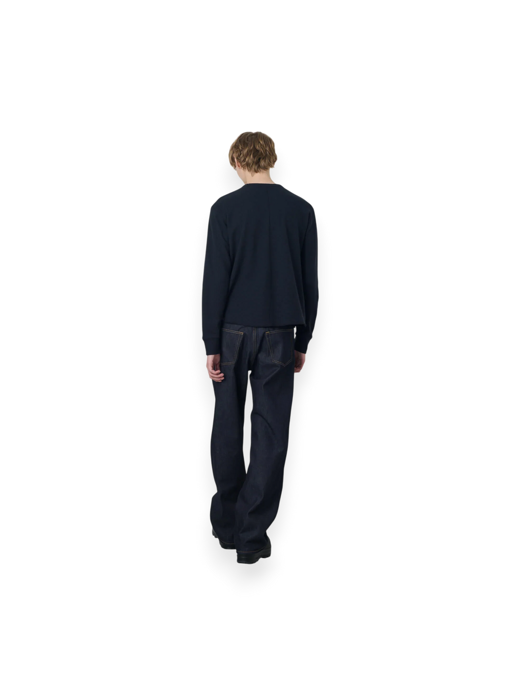 Sunflower Wool Waffle Tee LS Black