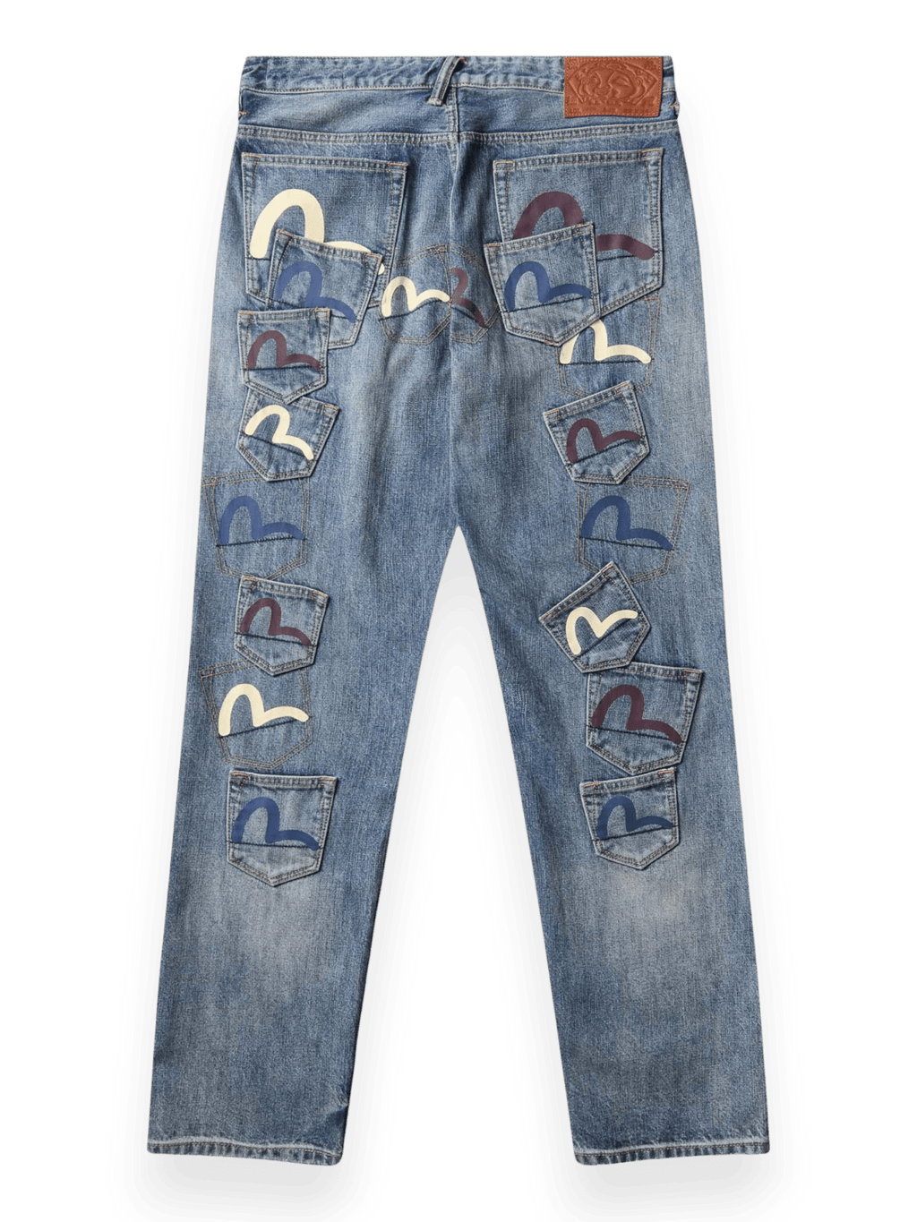 Evisu Multi-Pocket Patched Daicock Jeans Mid Tone Indigo