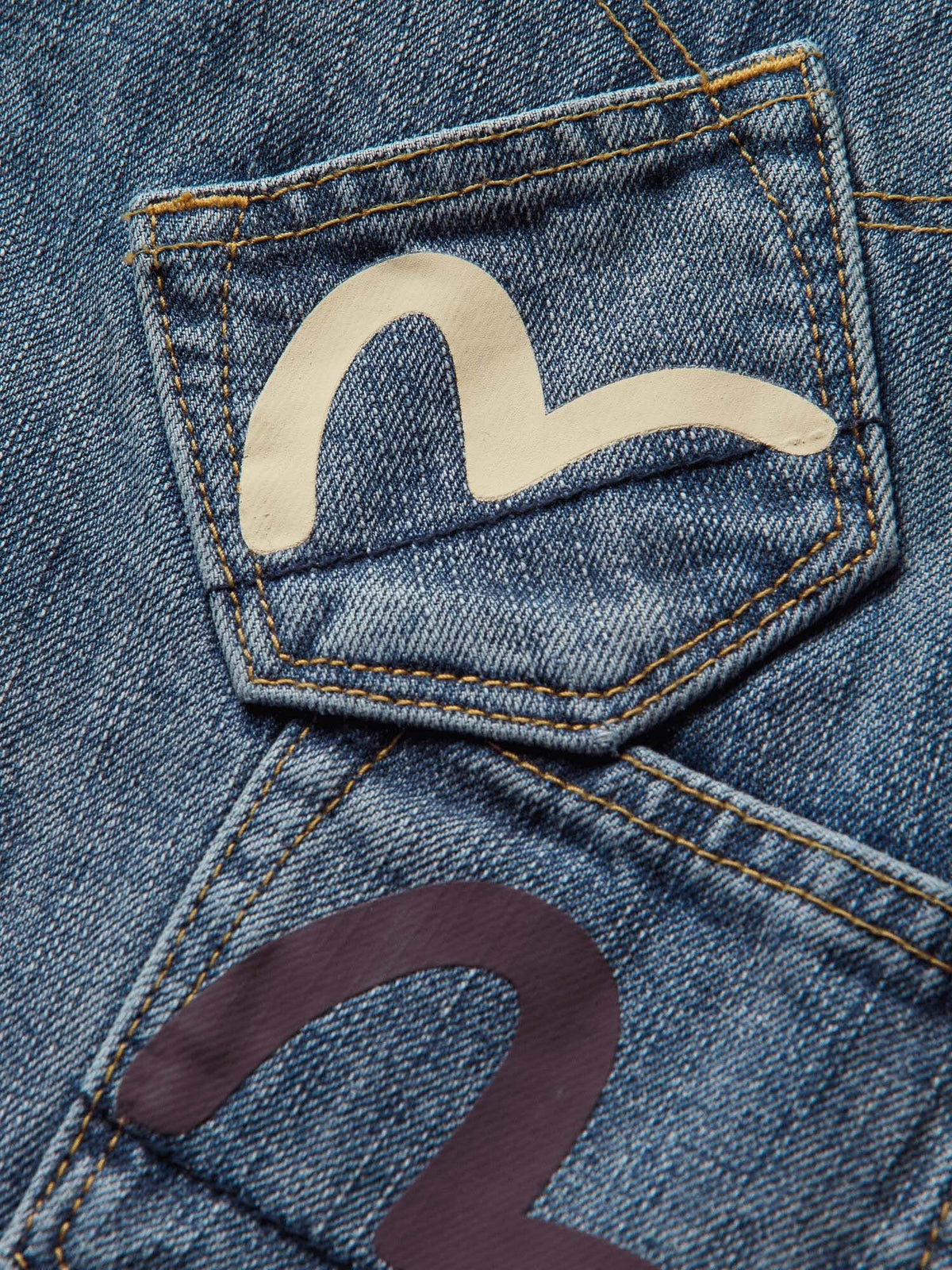 Evisu Multi-Pocket Patched Daicock Jeans Mid Tone Indigo