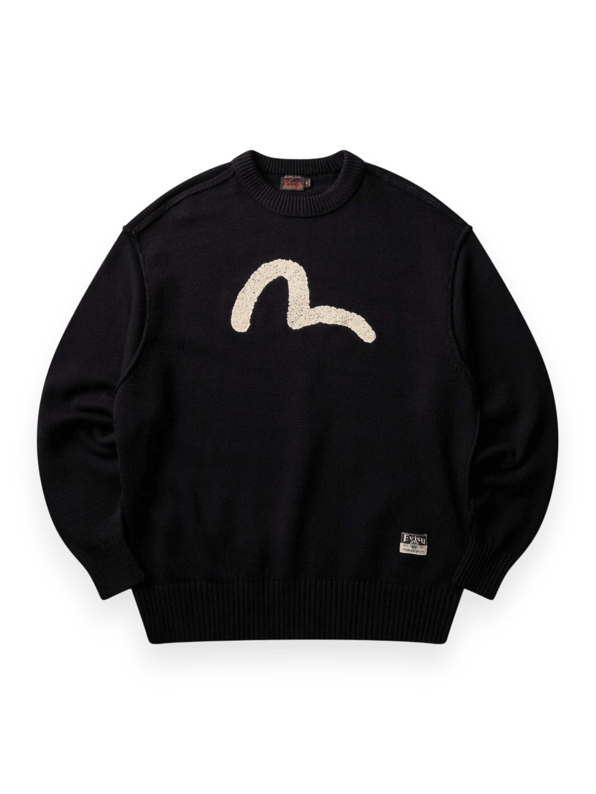 Evisu Sweater Logo Embroidery Knit Pullover