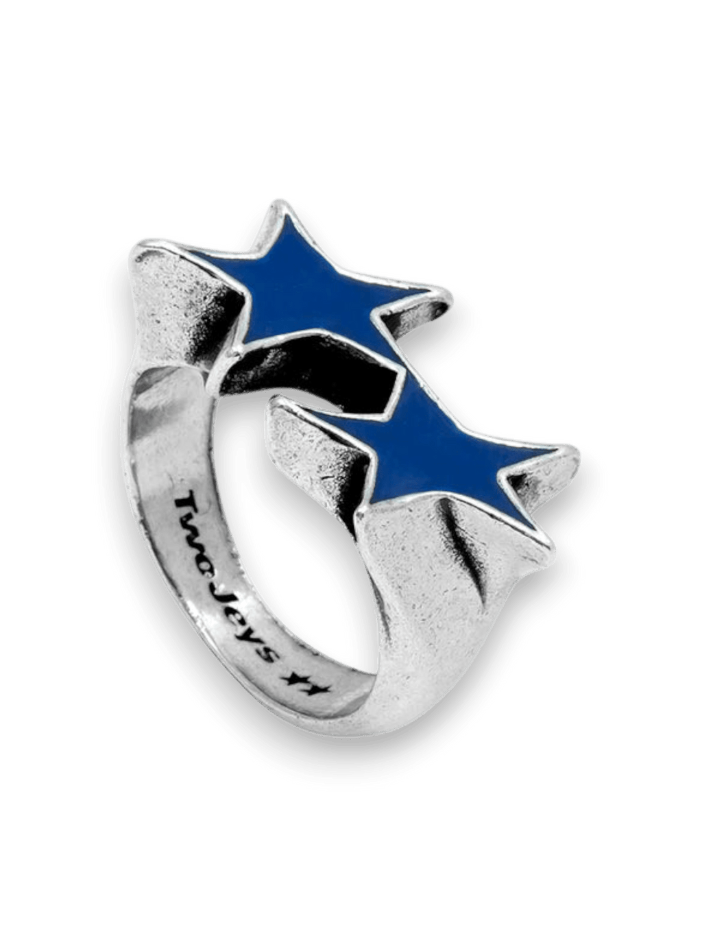 Twojeys  Icon Blue Enameled Single Ring