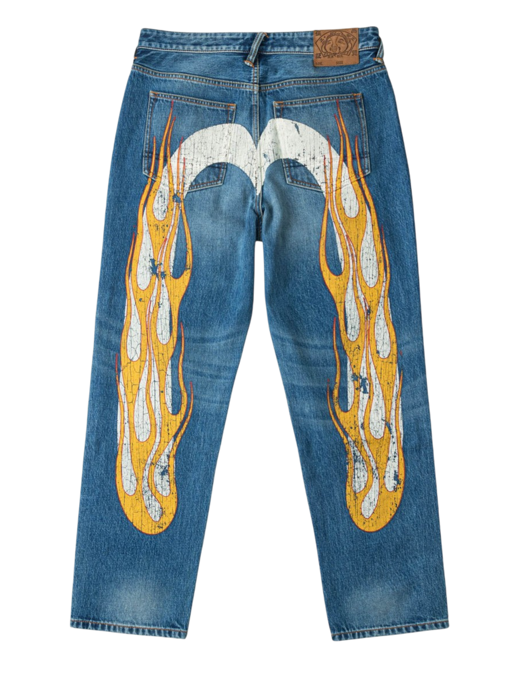 Evisu Flaming Daicock Print Regular Fit Jeans